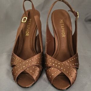 Metaphor Chocolate Brown Slingback Heels